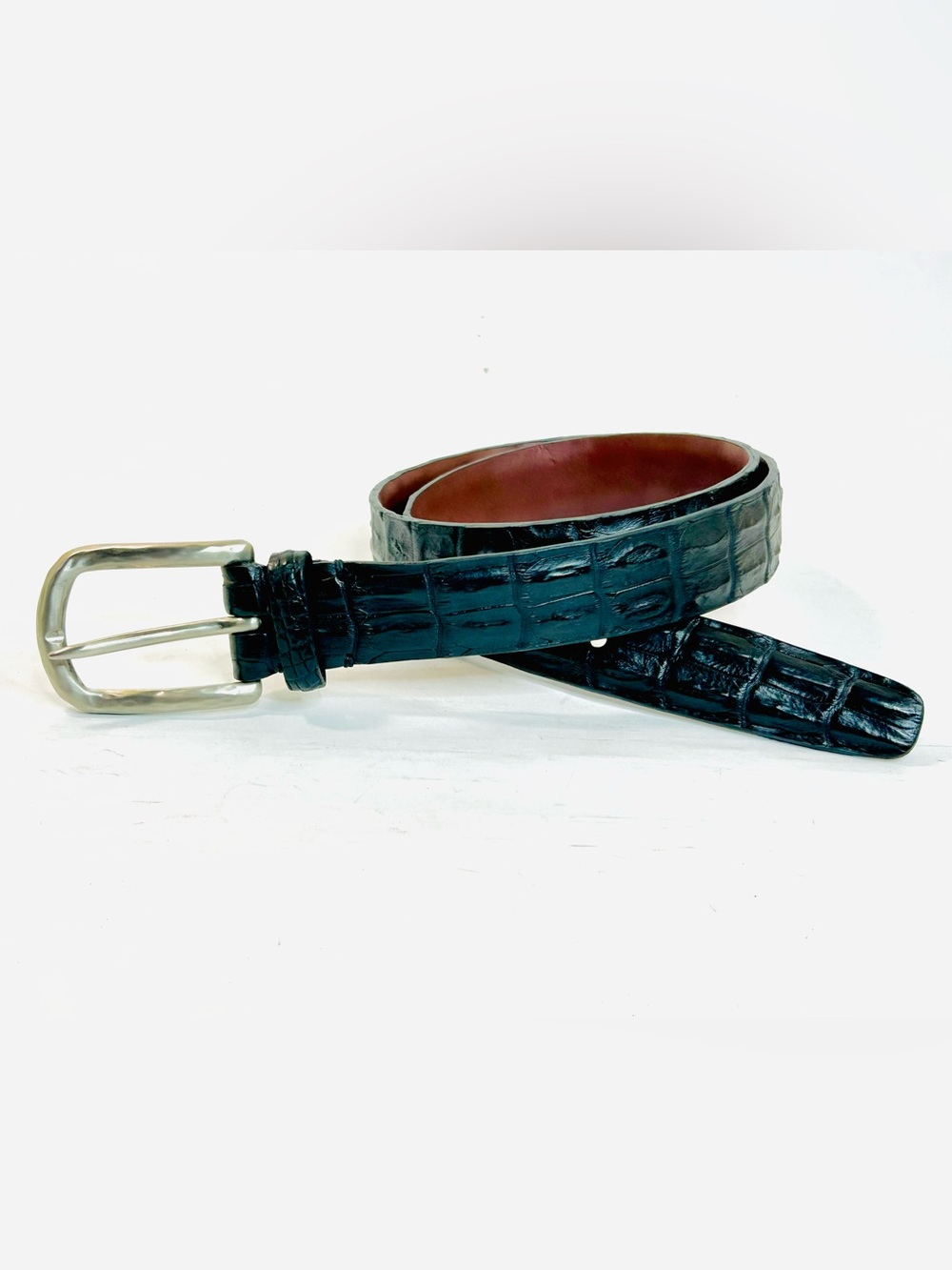 Torino Elite Torino Genuine Hornback Crocodike Black Belt size 36/92